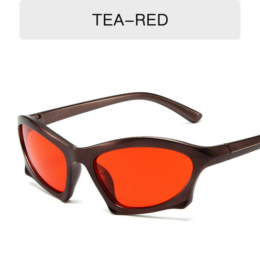 Y2k Around Sun Glasses Wrap Vintage Shades Bat Eyeglasses
