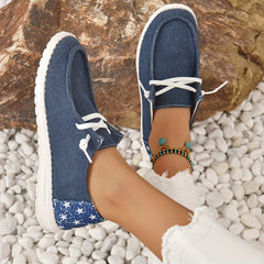 Women's Star Canvas Shoes Casual Lace Up Low Top Lightweight Sneakers