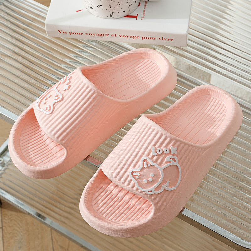 Men's Cartoon Cat Slippers Soft Indoor Outdoor Summer Slippers