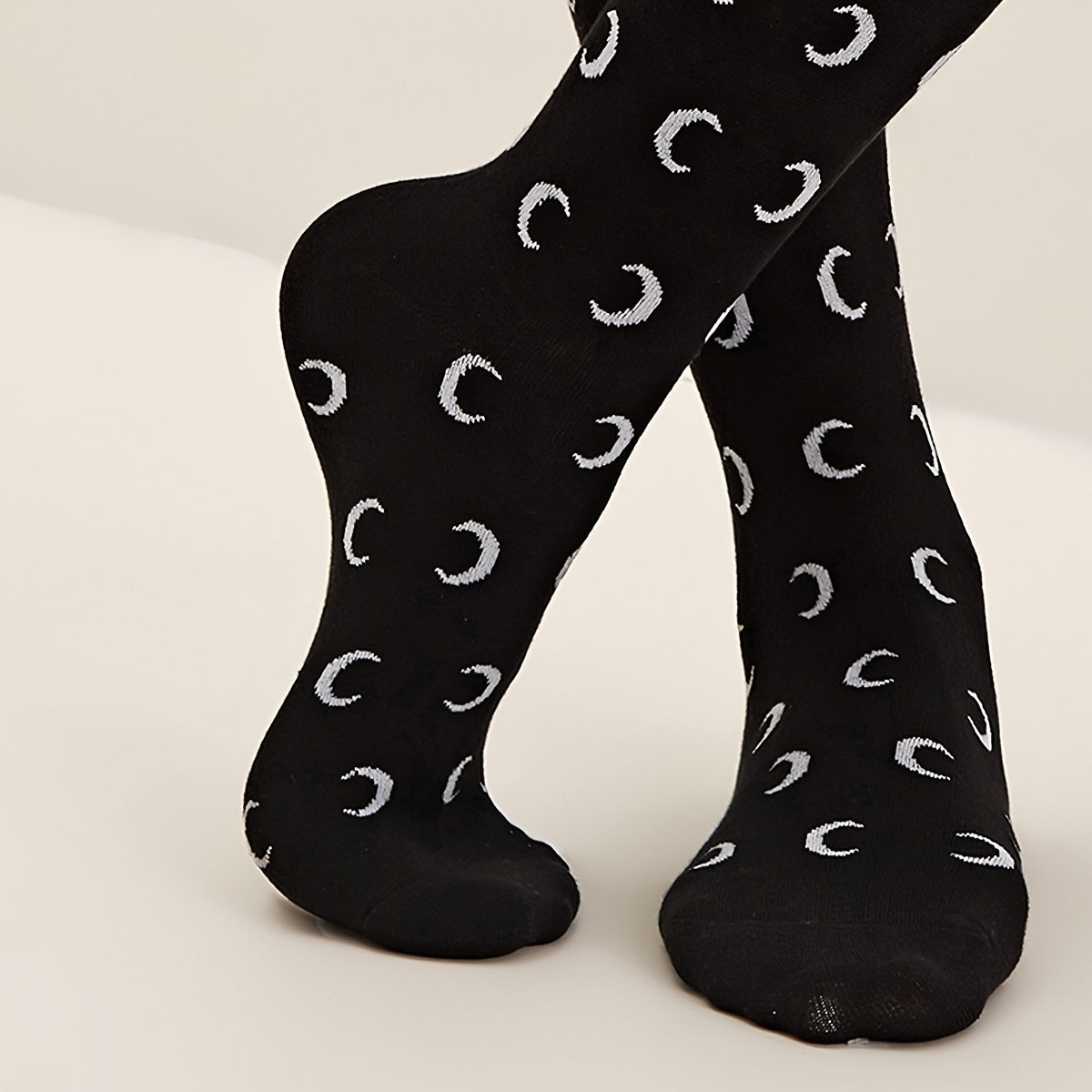 Moon Pattern Leg Socks Women's Socks