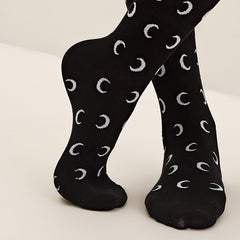 Moon Pattern Leg Socks Women's Socks