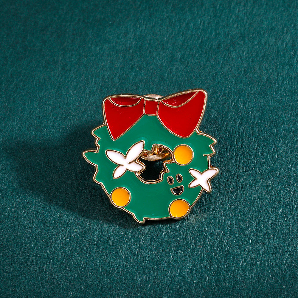 Men's Christmas Pattern Red Alloy Pin