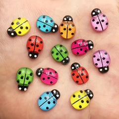 20pcs Colorful Tiny Ladybug Ornaments Mini Resin Craft Statues DIY Fairy Garden