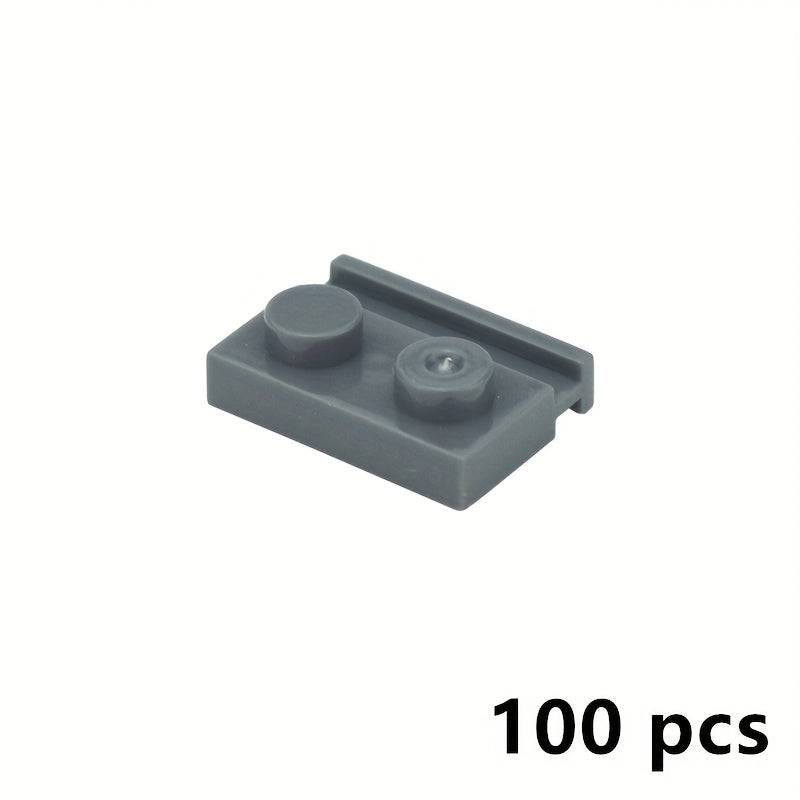 100pcs 1x2 Groove Slide Track Building Blocks - Compatible 32028