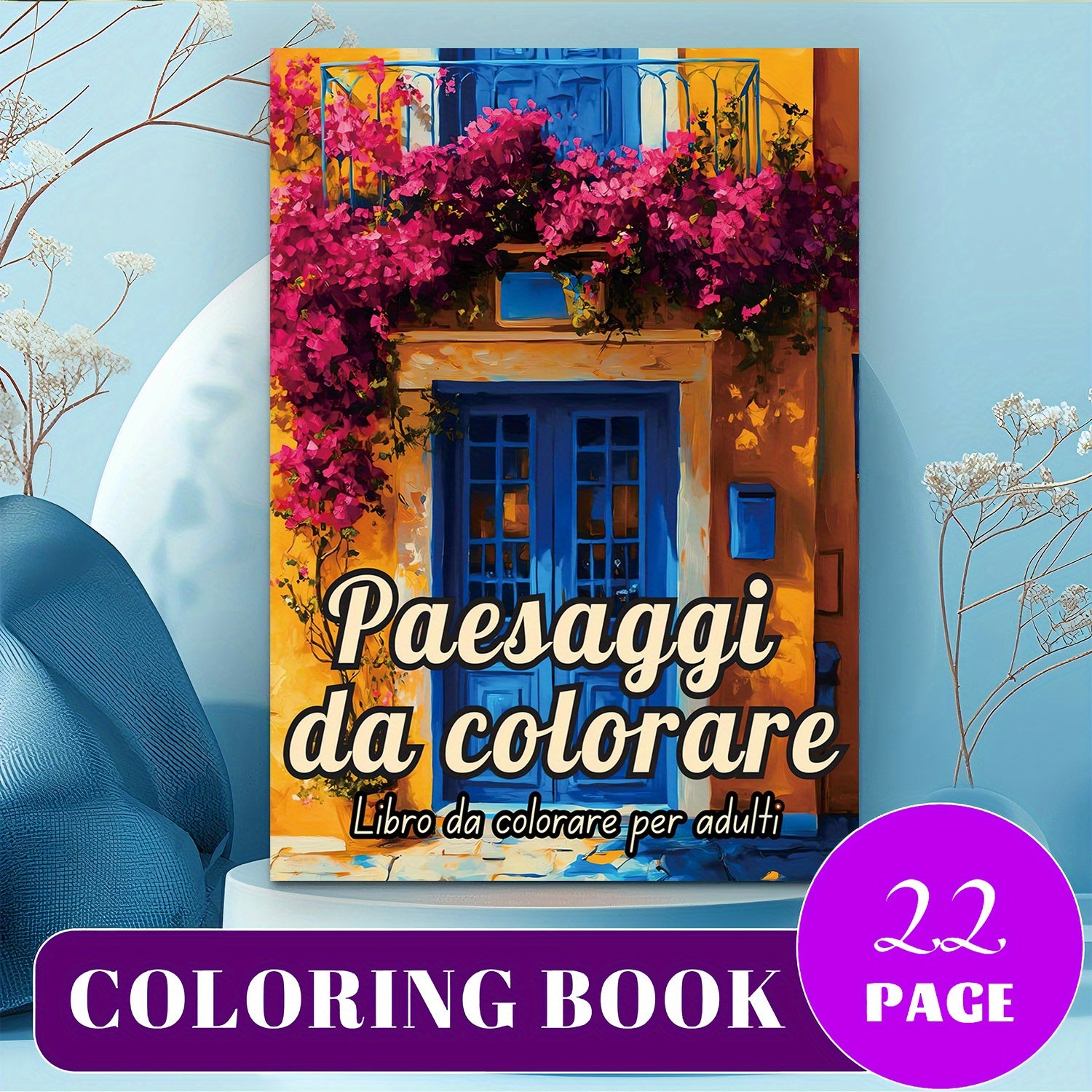 22-Page Landscape Coloring Book 28.5x20.5cm