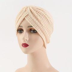 Solid Lace Turban Cap Head Wraps Elastic Hijab Hats Ramadan Beanie