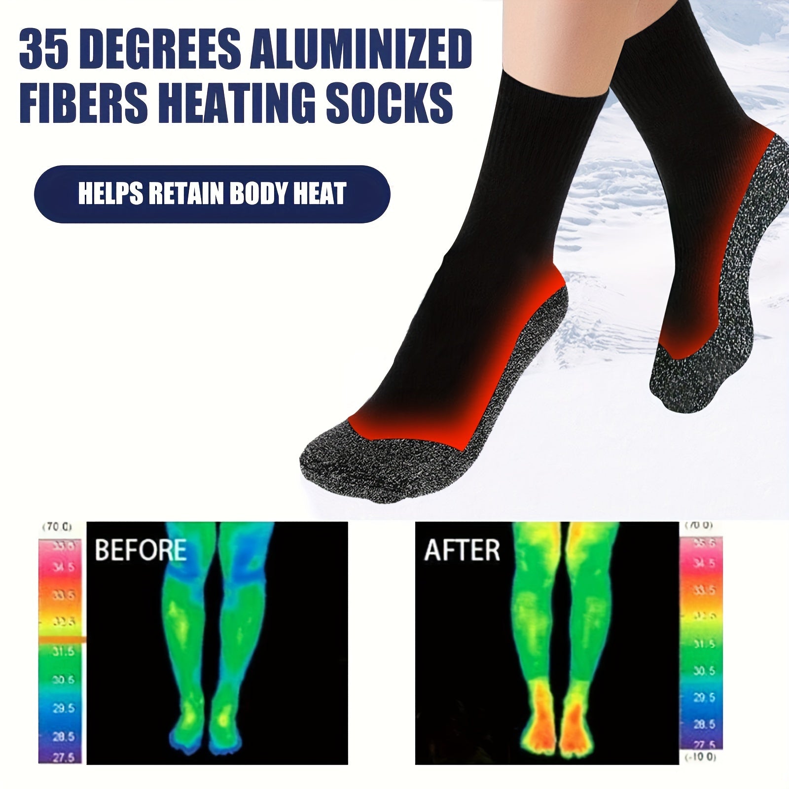 Fiber Heating Socks - Warm & Comfortable Cold Protection