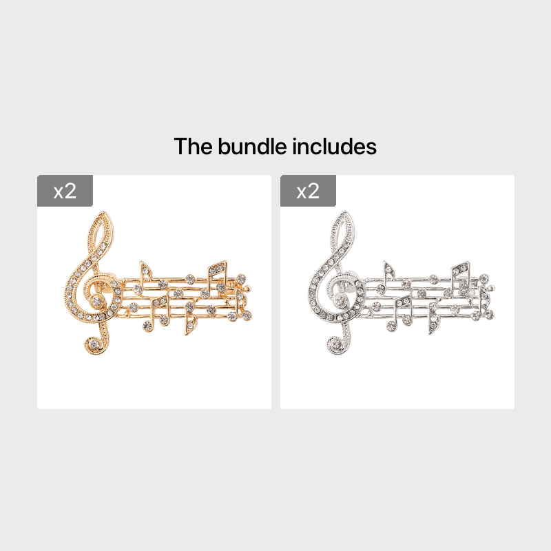 Rhythm Full Drill Jumping Brooch Women's Sweater Corsage Anti-lapsing Pin