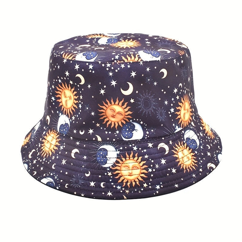 Starry Sky Bucket Hat Outdoor Sun Protection for Men Y2K Travel