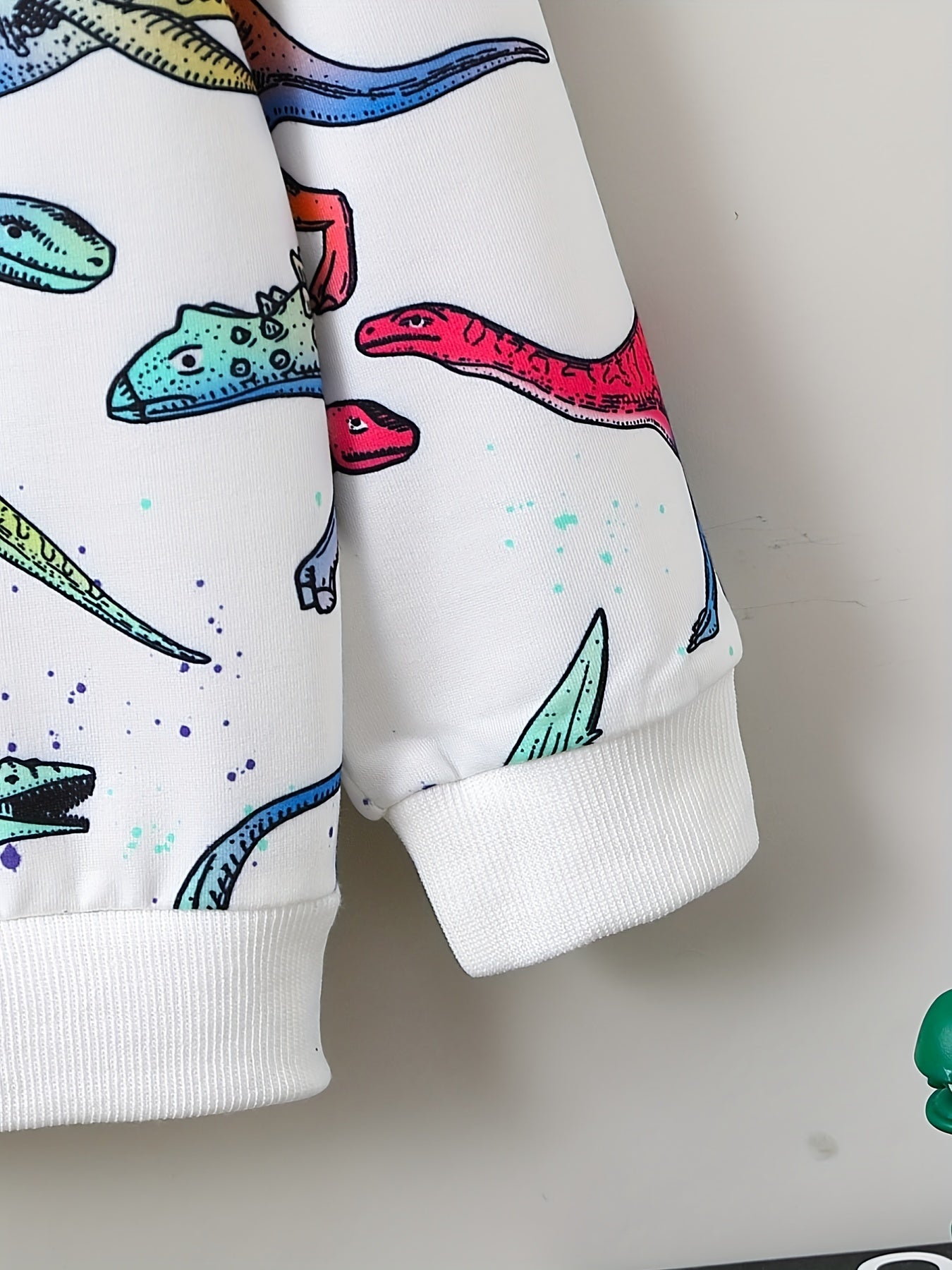 Colorful Dinosaurs Print Boys Pullover Sweatshirt Long Sleeve