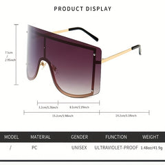 Oversized Gradient UV400 Sunglasses Anti Glare Shield