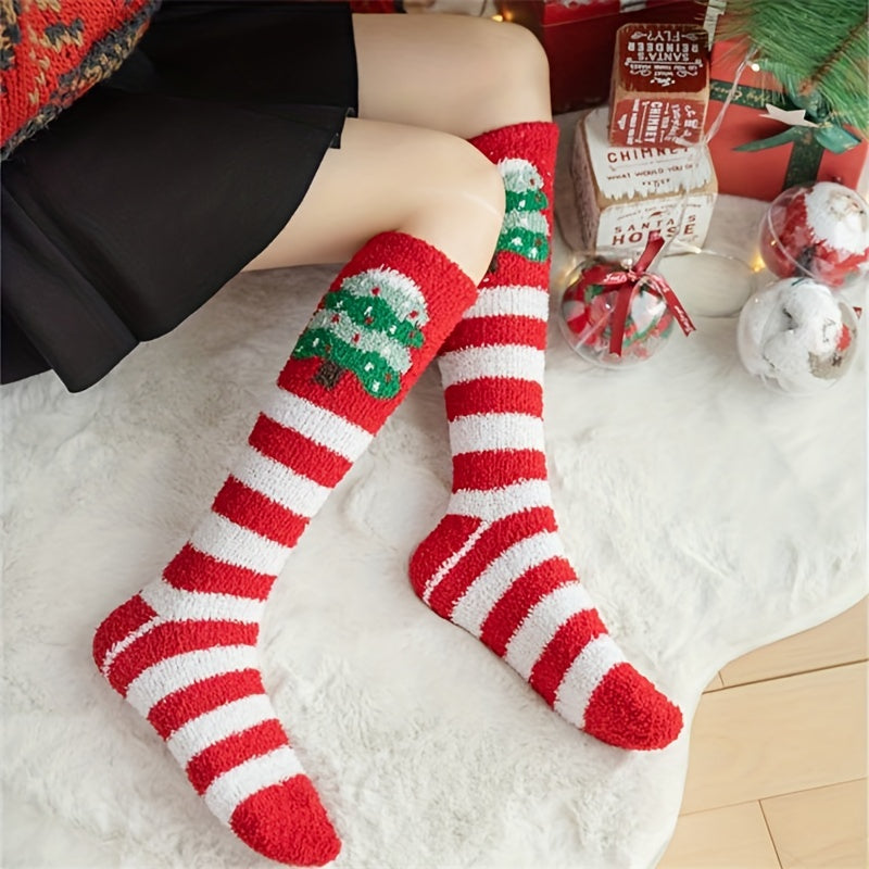 15 Pairs Cartoon & Christmas Fuzzy Socks Women's Stockings