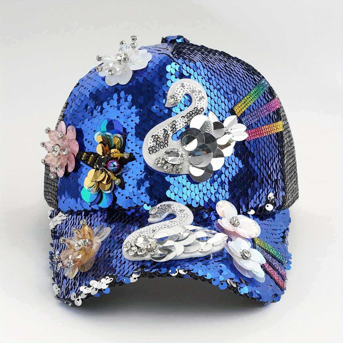 Rhinestone Sequin Baseball Cap Women's Sunshade Peaked Cap