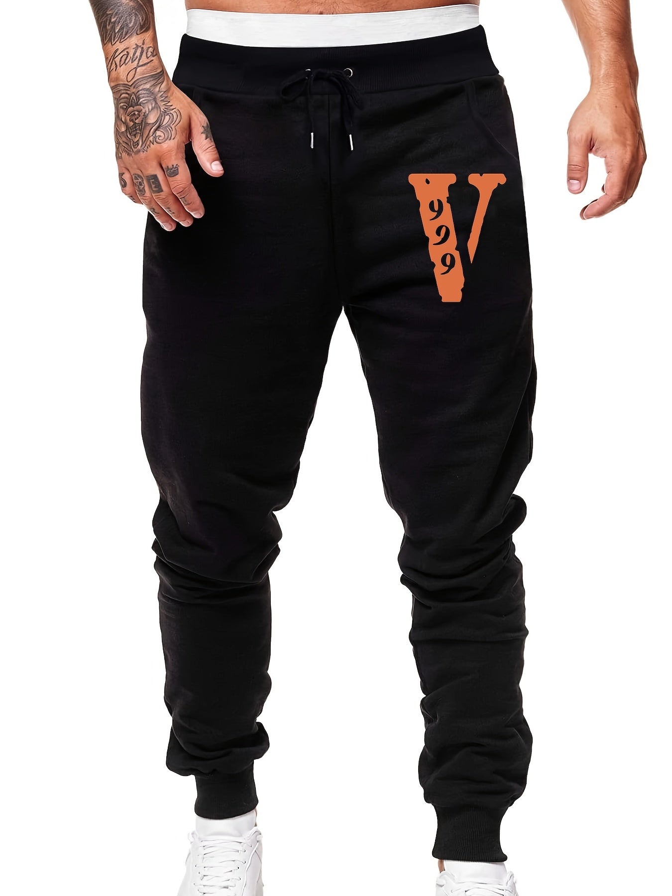 Men's Graphic Print Drawstring Sweatpants With Pockets