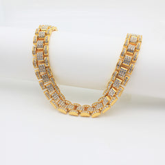Hip Hop Cuban Link Chain Bracelet Men Necklace Jewelry