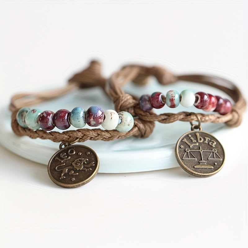 12 Constellation Retro Bracelet for Men