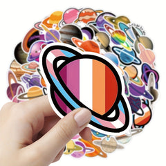 50pcs Fun & Colorful Planet Universe Waterproof Stickers for Kids