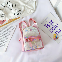 Kids Sequin Backpack Cartoon Design Kindergarten School Bag