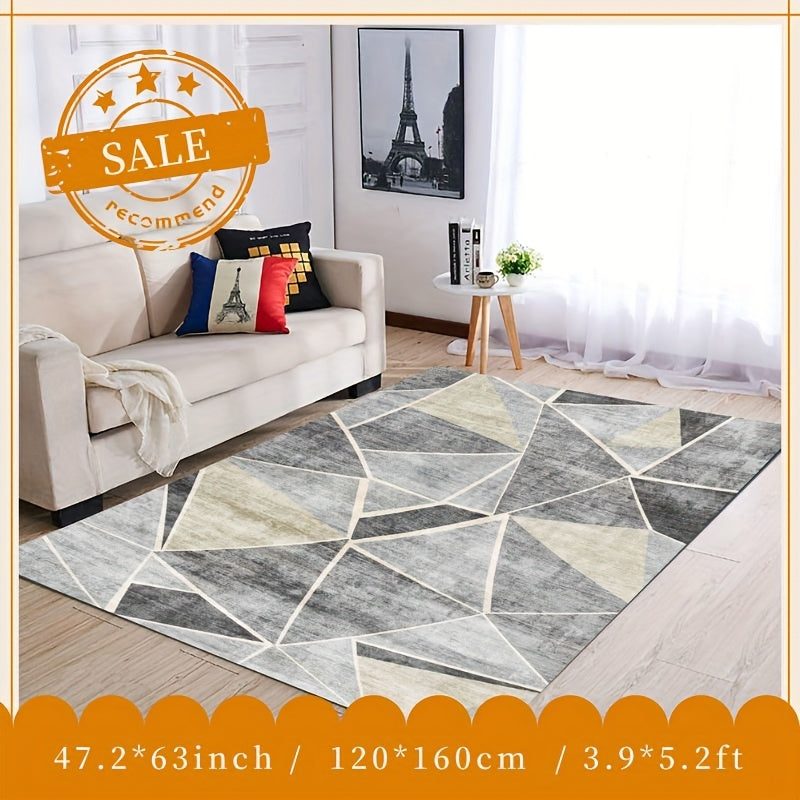 Soft Fluffy Geometric Area Rug Washable Carpet for Living Room Bedroom Apartment