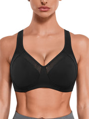 Cut Out Wireless Sports Bra Comfy & Breathable Push Up Shockproof Bra