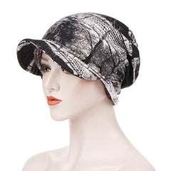 Floral Bandanna Hat Vintage Canvas Beanie Cap for Women