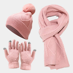 Women's Beanie Scarf & Tech Touch Gloves Set - Valentines