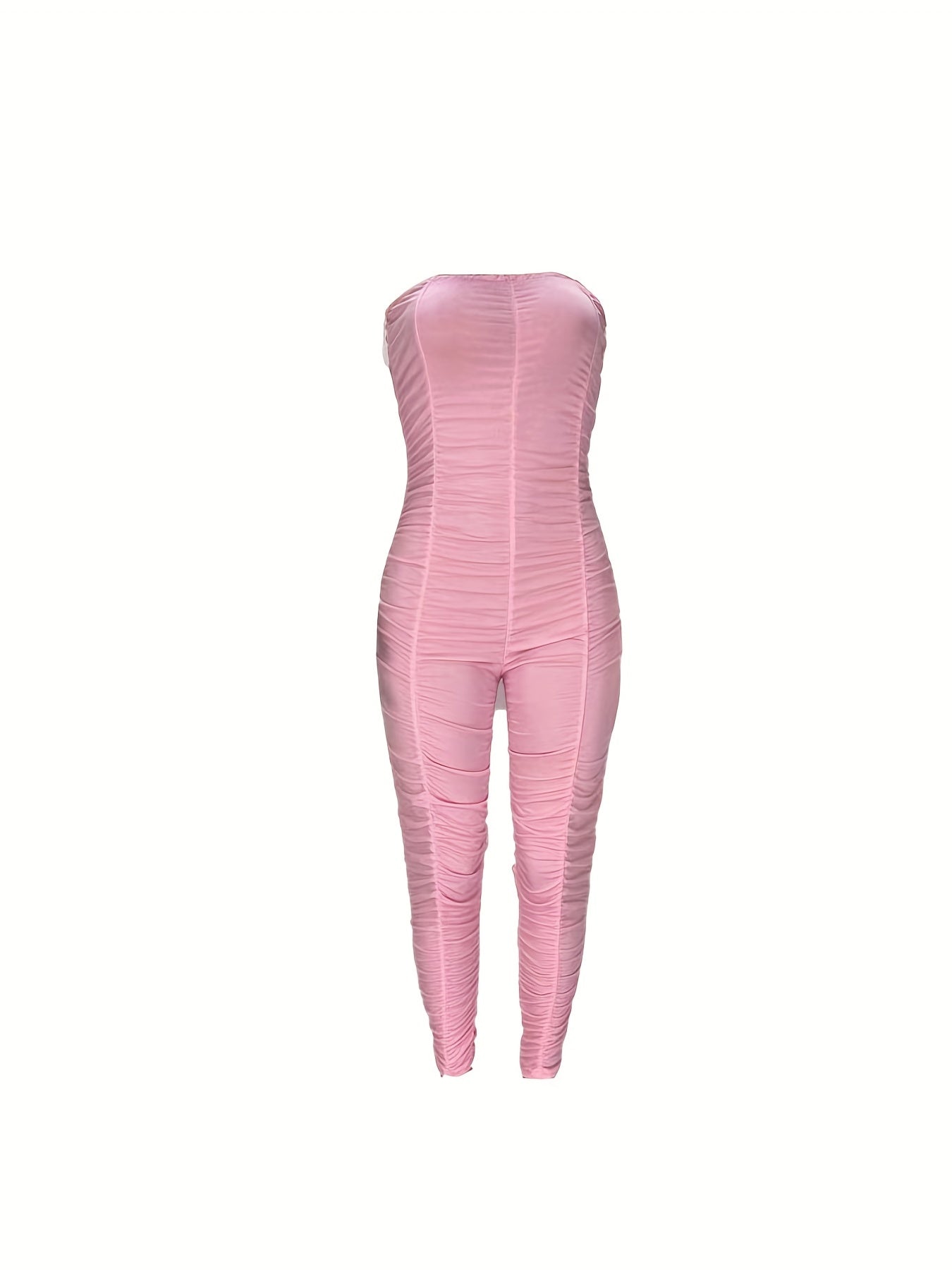 Ruched Tube Jumpsuit Sexy Solid Bodycon Summer Jumpsuit