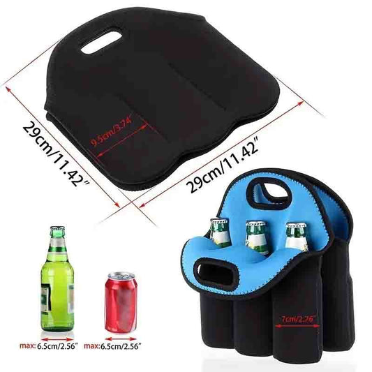Neoprene Bottle Cooler Bag Insulated - Holds 6 Bottles