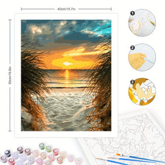 Acrylic Paint By Number Landscape On Canvas Art Kit