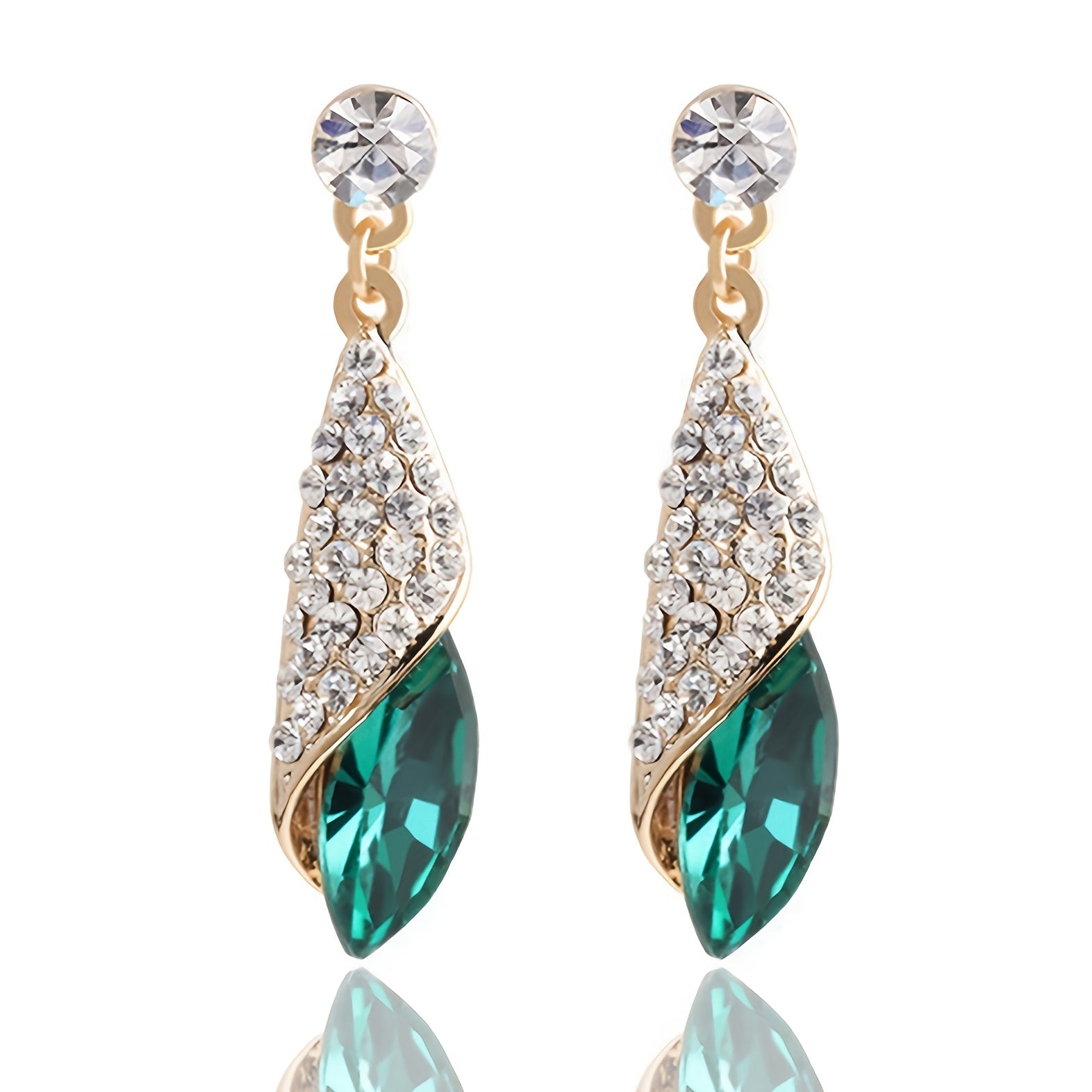 Vintage Teardrop Crystal Earrings for Women Girls Party Wedding