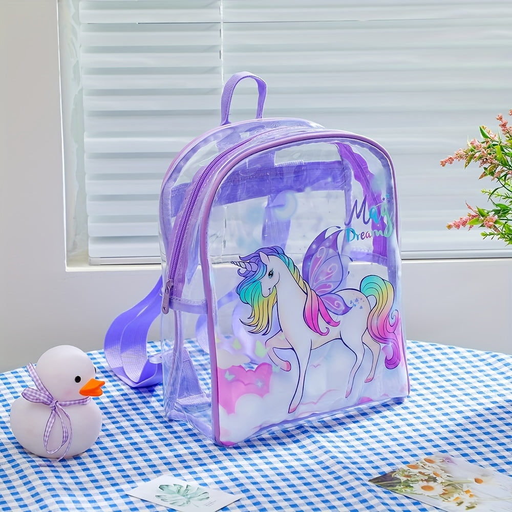 Children's Unicorn PVC Transparent Backpack Kindergarten Schoolbag