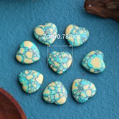 12PCS Healing Crystal Palm Polished Heart Shaped Gemstones Set For Reiki Energy