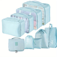 Travel Packing Cubes 9pcs Multifunction Luggage Bags Clothes & Shoes Storage