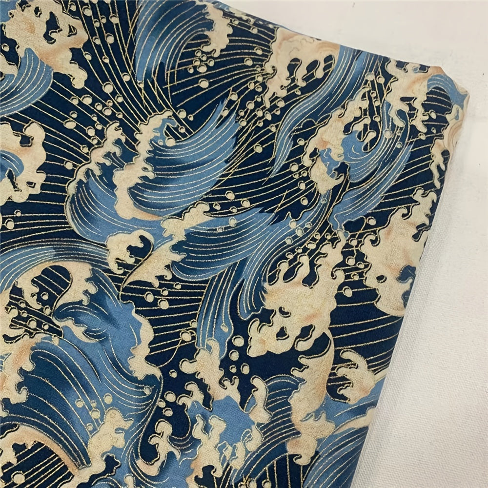 Japanese Wave Cotton Quilting Fabric for DIY Sewing