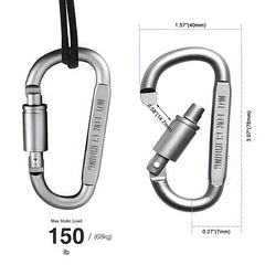 1pc D Type Mountaineering Buckle with Locksnap Nut High Aluminum Backpack Buckle