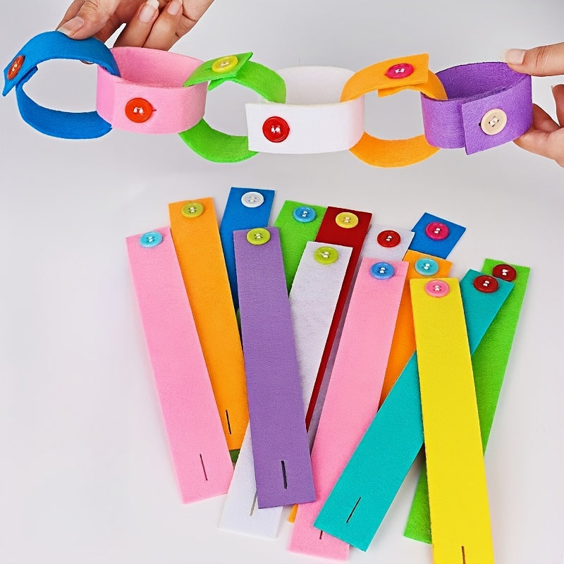 20pcs Colorful Button Bracelets Educational Felt Toy for Fine Motor Skills