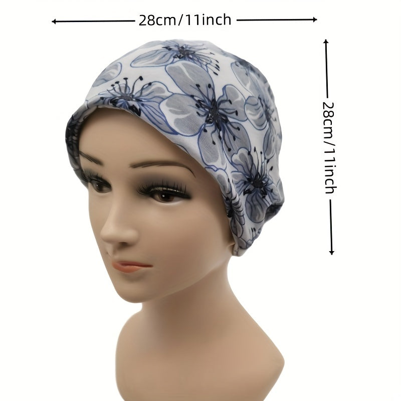 Flower Print Beanie Lightweight Skull Hat Chemo Cap Turban Hats