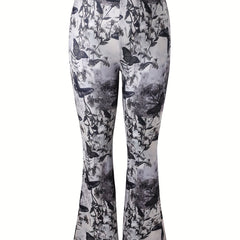 Women's Plus Butterfly Print Stretch Flare Leg Pants