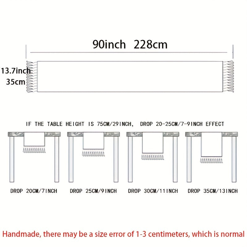 Polyester Table Runner Boho Thick Farmhouse Style Washable Table Runner