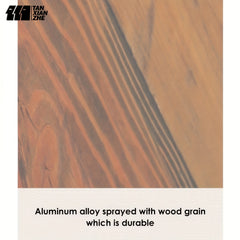 Portable Folding Camping Table Aluminum Vintage Wood Grain Finish