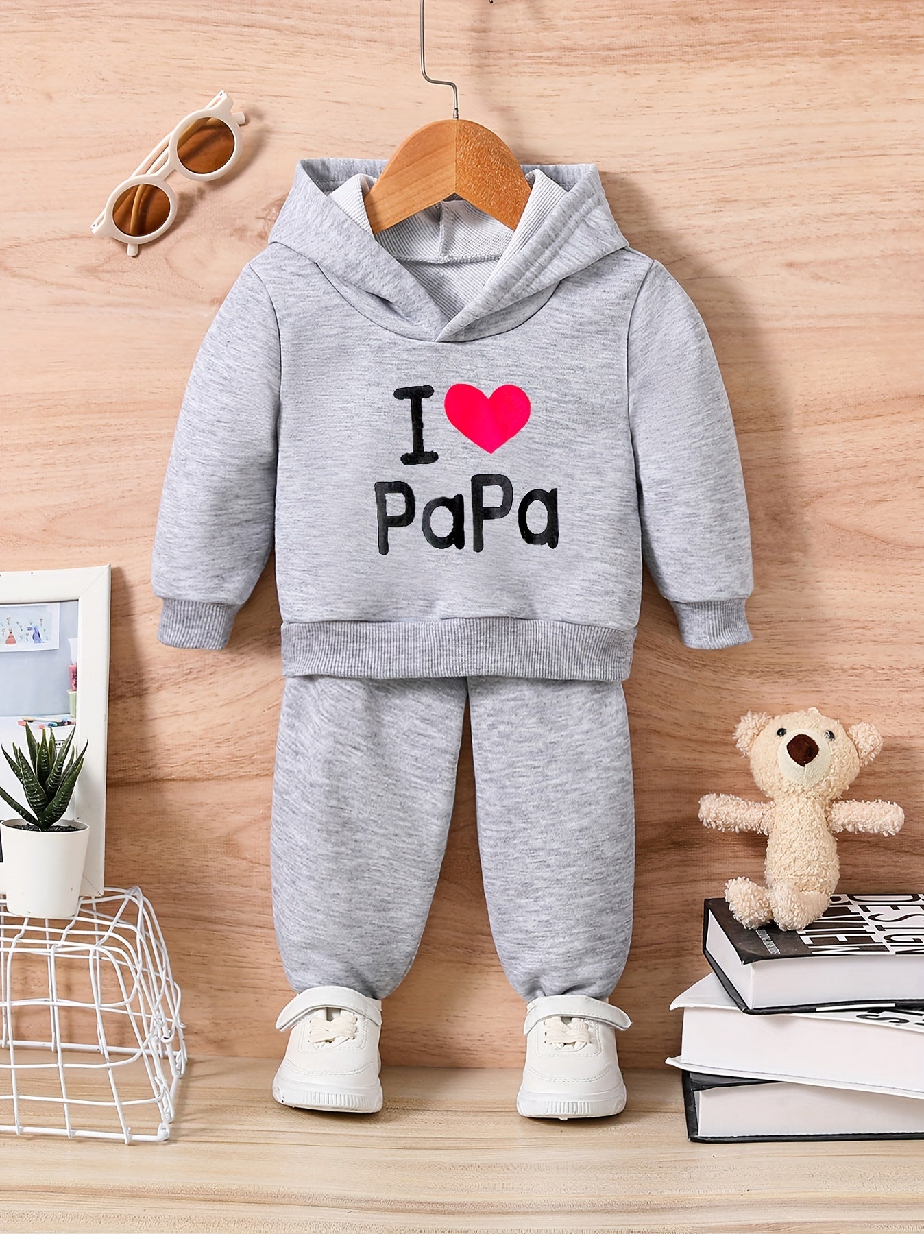Love Print Toddler Baby Outfit Set for Fall Winter