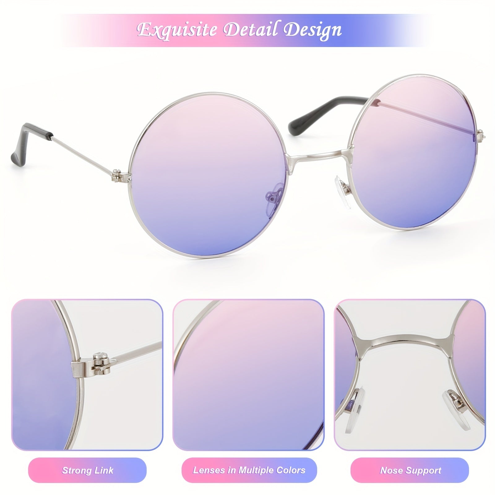 10 Pairs Kids Round Frame Sunglasses UV Protection Sunshade