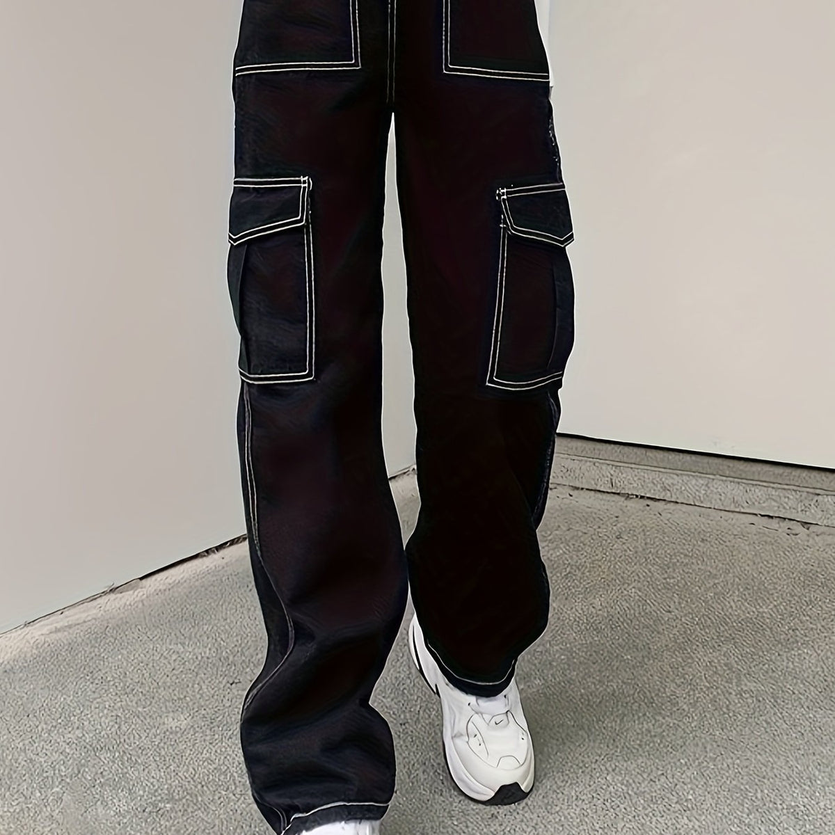 Street Style Loose Fit Cargo Pants Denim Jeans Y2K Vintage Women's Clothing