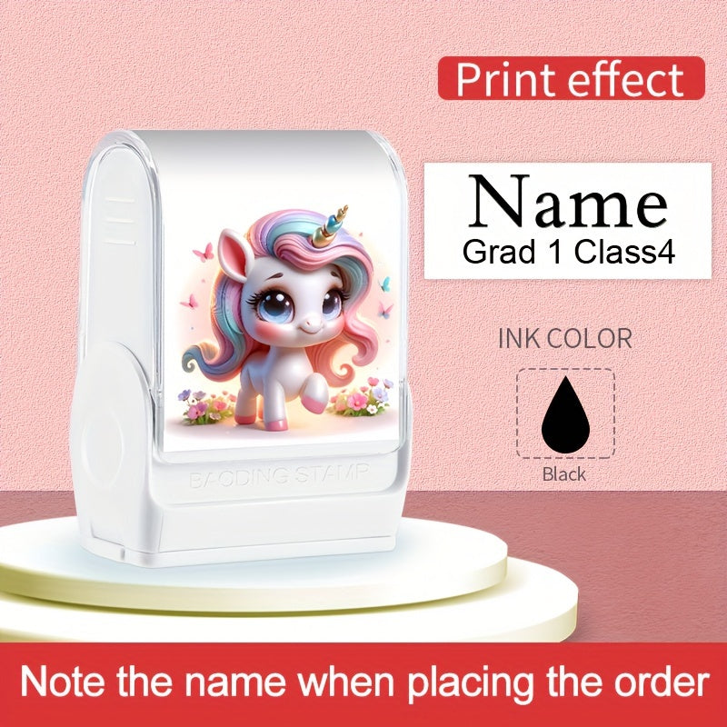 Custom Unicorn Name Stamp for School Supplies and Clothing - Personalized Seal