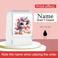 Custom Unicorn Name Stamp for School Supplies and Clothing - Personalized Seal