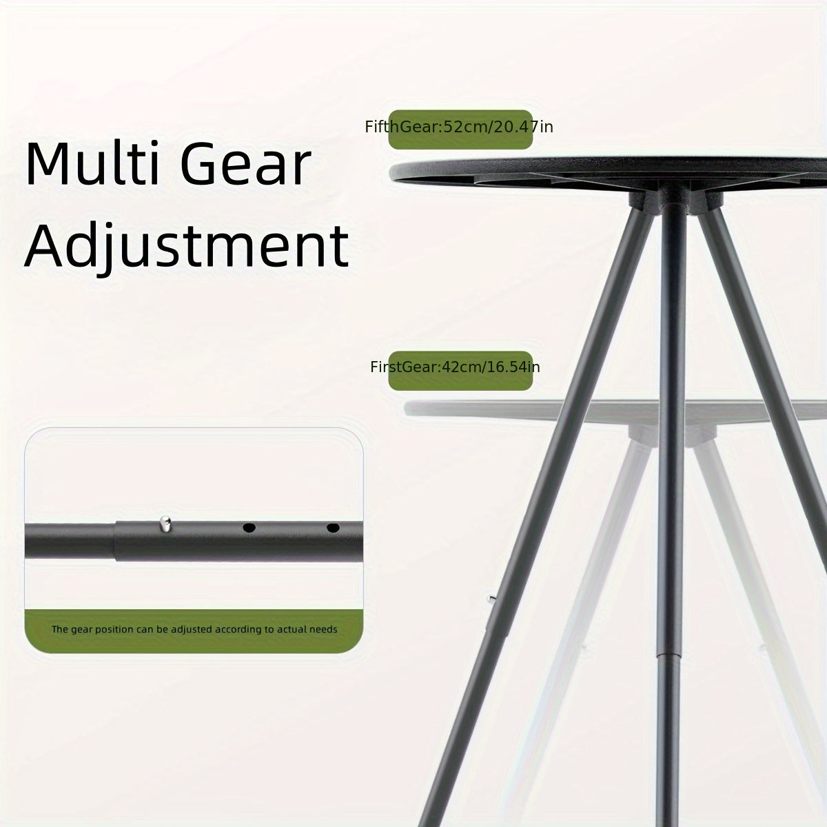 Portable Adjustable Height Round Table for Camping