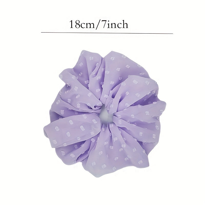 Polka Dot Chiffon Scrunchies Hair Tie Hair Rope Ponytail Holder for Women Girls