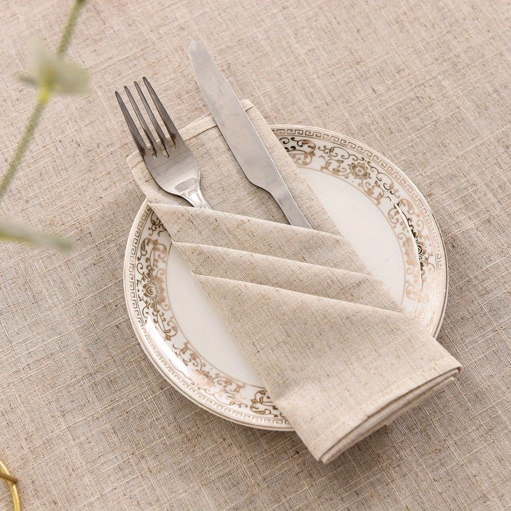 6pcs Beige Linen Napkins for Restaurant and Hotel Decor