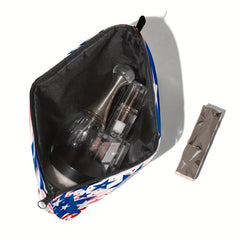 American Flag & Star Makeup Pouch Zipper Cosmetic Bag