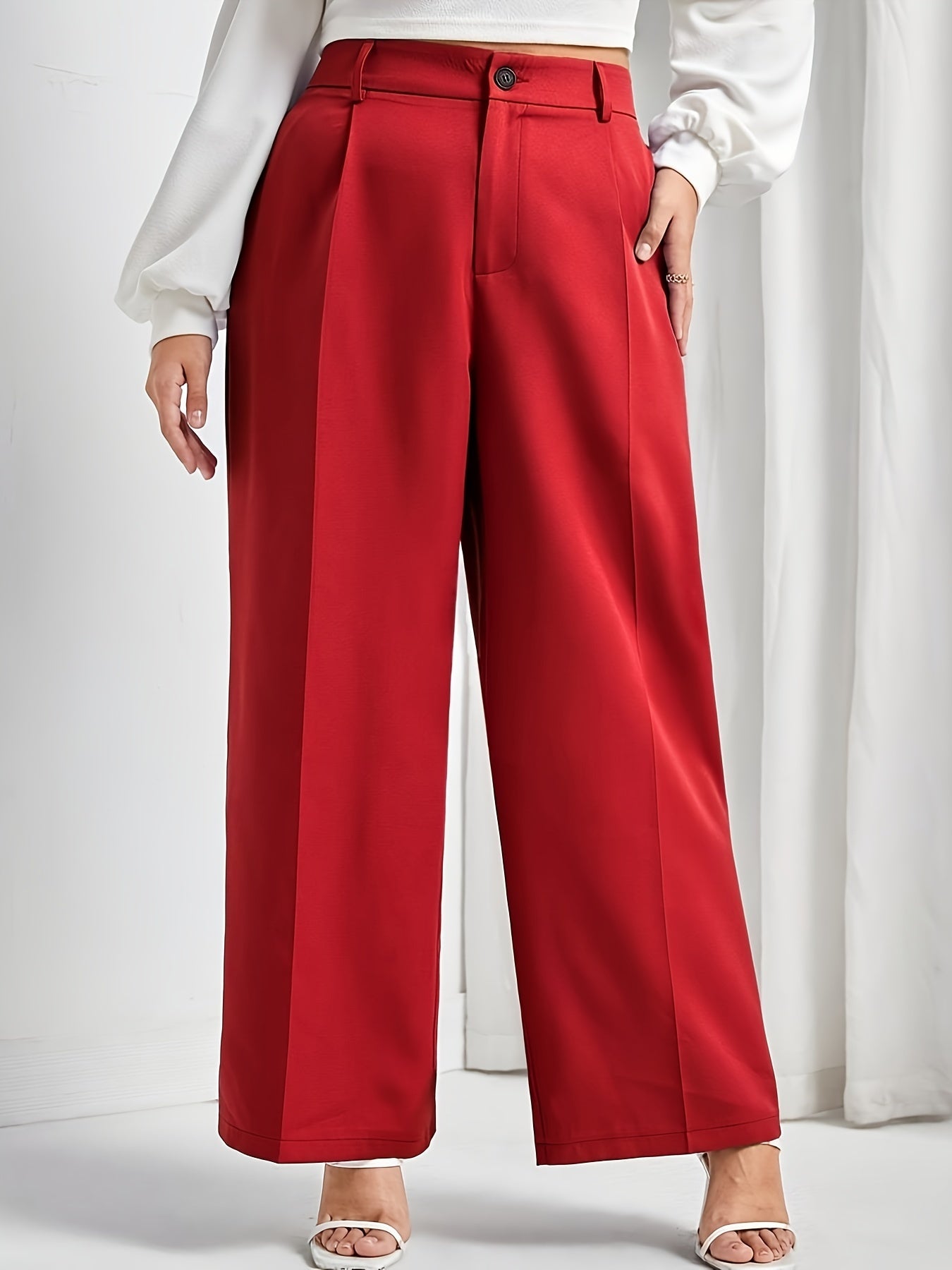  Business Casual Pants Women's High Waist Wide Leg Trousers